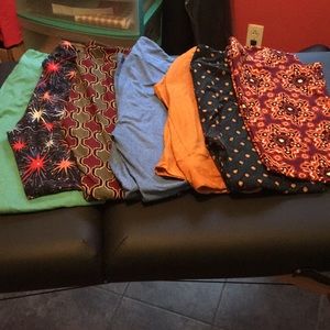 LuLaRoe TC leggings lot of seven two solids!
